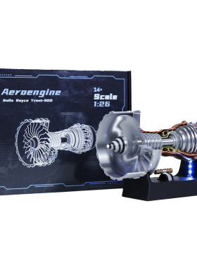 迷你飞机涡轮发动机模型可启动拼装黑科技电动男孩组装小型玩具