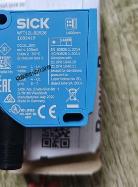 WTT12L-B2526西克SICK激光距离传感器订货号： 1082419全新原装
