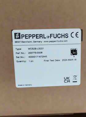 WCS2B-LS221倍加福读头读头RS-485 接口订货号：200779-0008现货