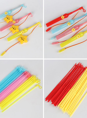 LED发光音乐灯笼手提杆塑料灯笼竿子儿童DIY手工材料包灯笼配件