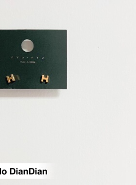 Hello DianDian 韩国小众设计师金属H字母百搭休闲金色耳环