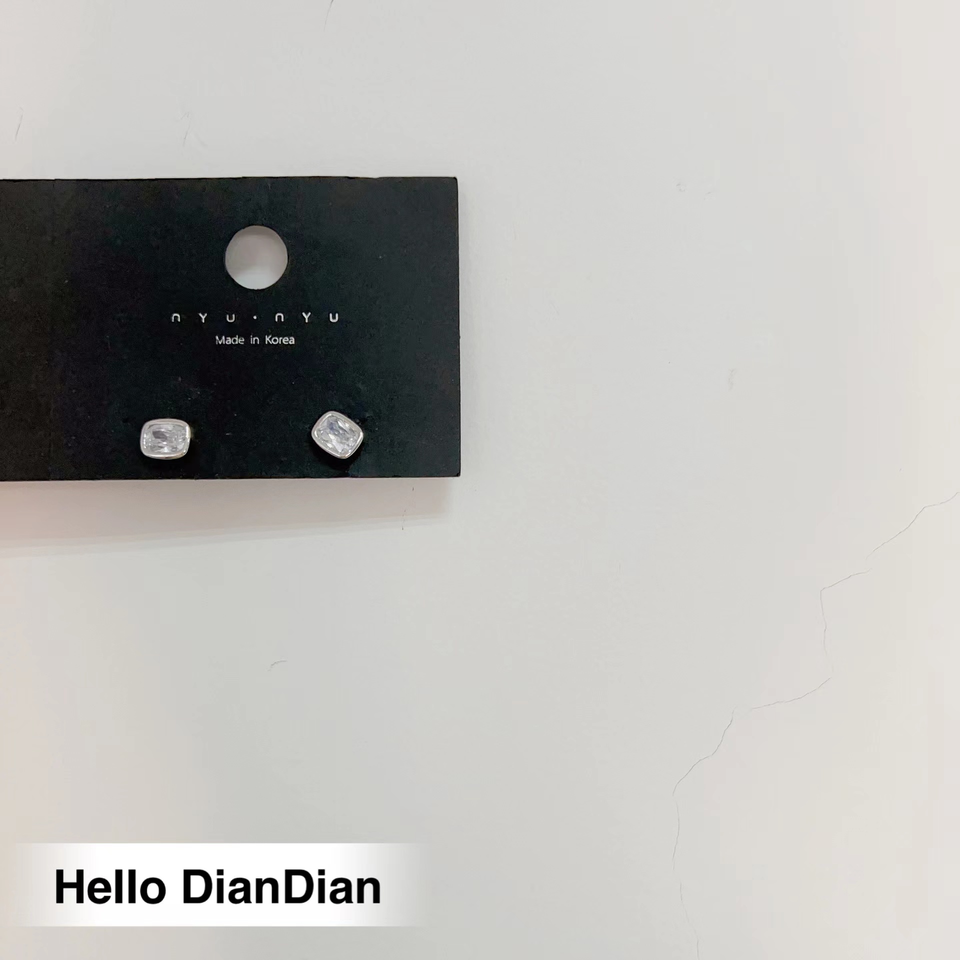 方形锆石精致小巧气质百搭耳钉