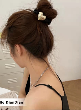 Hello DianDian 韩国小众设计师简约百搭大气爱心ins网红大肠发圈