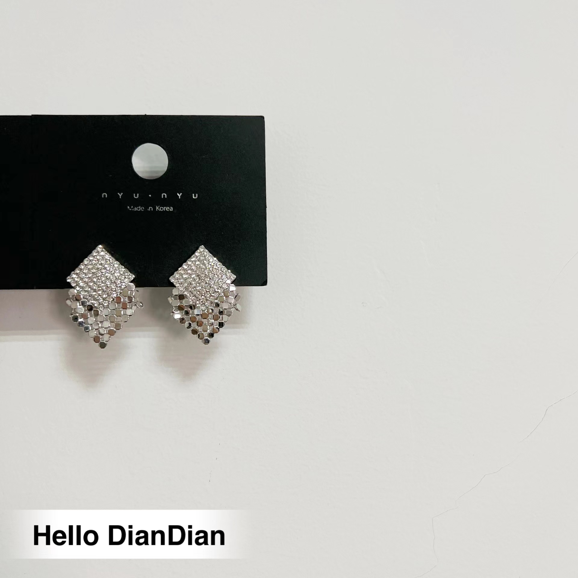 金属方块百搭气质港风复古耳环