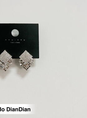 Hello DianDian 韩国小众设计师金属方块百搭气质港风复古ins耳环