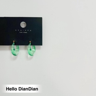 Hello DianDian 韩国小众设计师海边渡假风水滴款个性ins休闲耳环