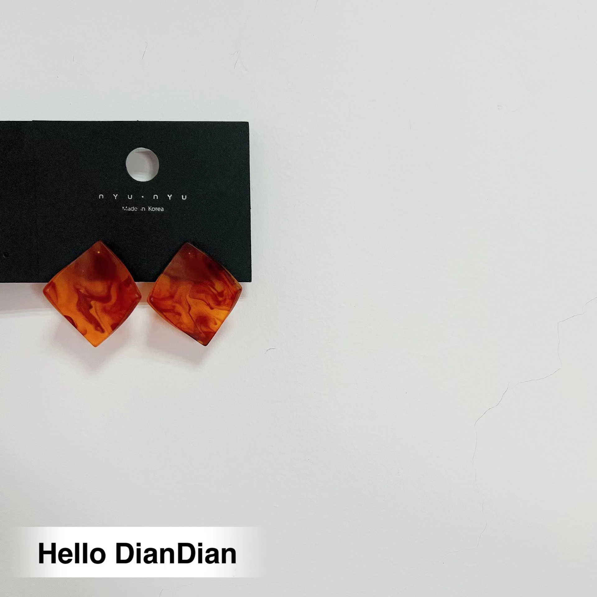 海边渡假风菱形纹理休闲ins耳环