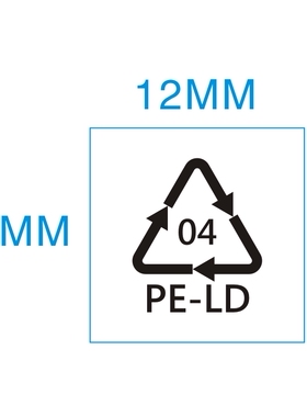 出口透明包装袋用循环04标贴OPP袋PE-LD04环保回收贴 3360个/40元