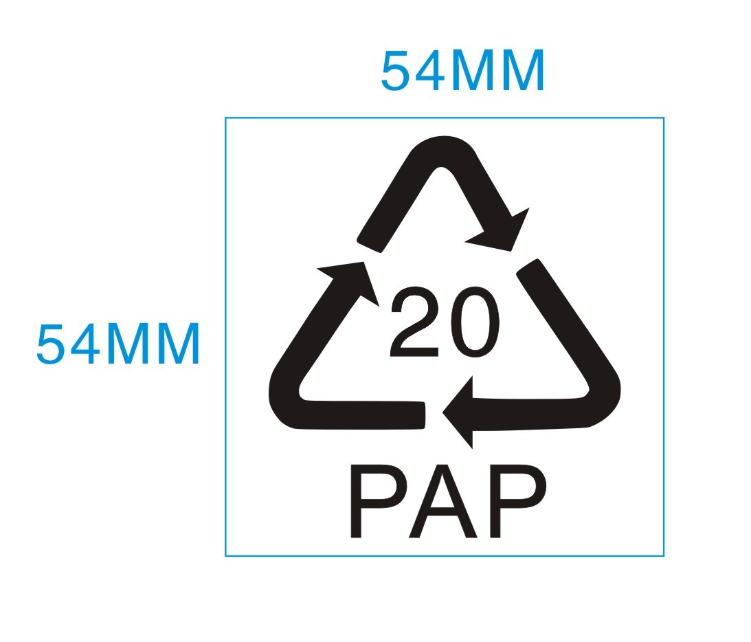 大号出口纸箱用透明PAP20环保标贴 瓦楞纸类回收标识贴200个/30元