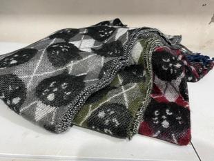 日系软妹原宿net猫 惊讶猫秋冬加厚动漫卡通男女情侣菱形学生围巾