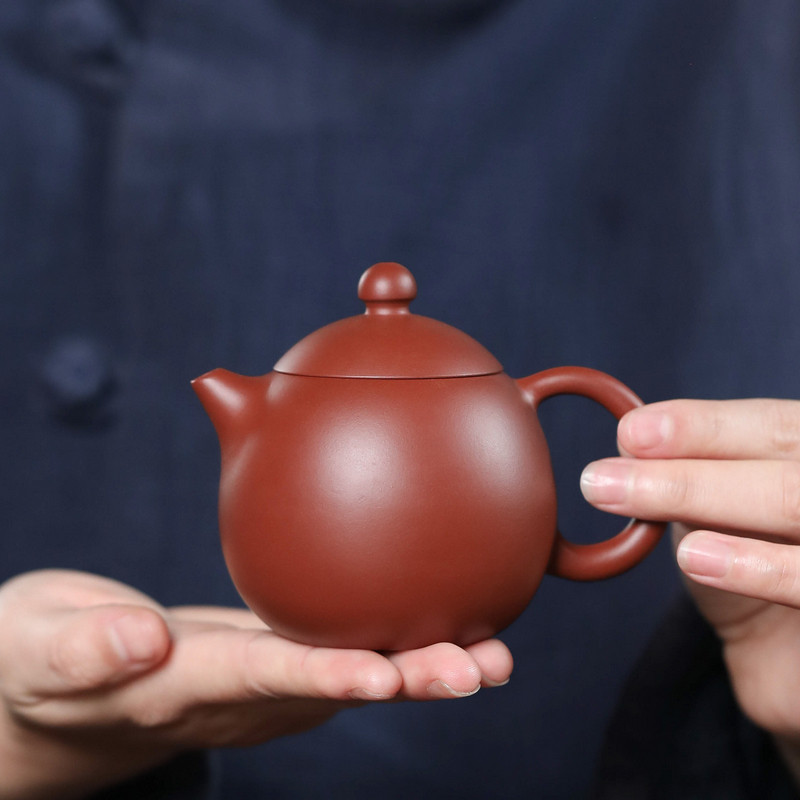 宜兴紫砂壶家用泡茶壶纯全手工壶茶具谢晓东原矿大红袍朱泥龙蛋壶