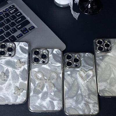 适用荣耀400手机壳简约TPU女款立体GT珠珠畅玩70 60plus P80 NOVA14 11蝴蝶结70爱心保护套MATE70电镀羽翼软