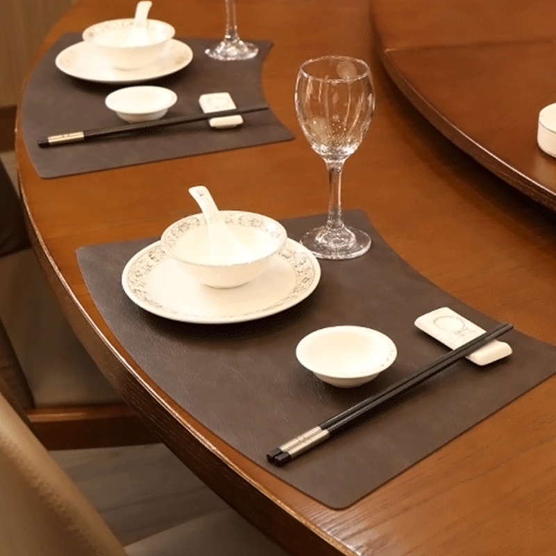 扇形餐垫高级感防水防油中式圆桌