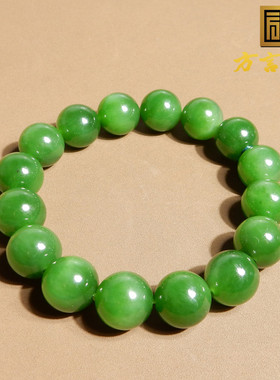 俄罗斯深粉绿猫眼碧玉卡12mm手串