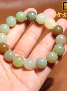 方言和田玉青花白玉黄口多宝手串
