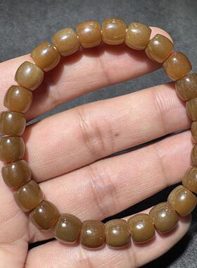 美哭了方言和田玉老熟新疆且末料高品质油润细腻红糖8mm直切手串S