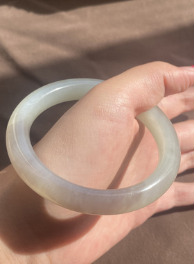 青海料湖水绿带烟紫色卡55mm手镯