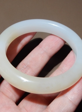 方言正品且末羊脂白玉高冰手镯