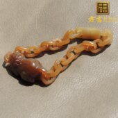 618放巨漏了方言品牌新疆且末山料老熟糖玉近无结构玉环貔貅手链R