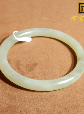 大热方言精品和田玉青海老坑料油润细腻冰底晴水色59mm精美手镯A2