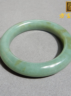嗨翻天方言和田玉珍藏品新疆且末料蓝色基调带糖54mm正装手镯A10