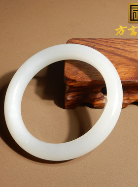 青海老坑料冰底白玉内径58mm手镯
