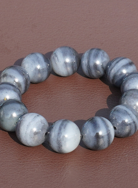 方言和田玉细腻一线天青花籽手串