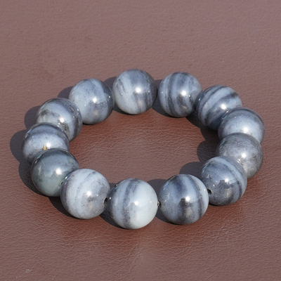 方言和田玉细腻一线天青花籽手串