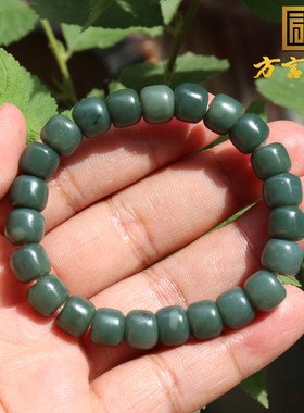 方言特惠精品新疆蓝玉沙枣青籽料手链9mm男女老型手串仅剩三条N