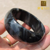 方言企业精品黑色名品黑白分明有意境墨玉52口径豪华正装 手镯F