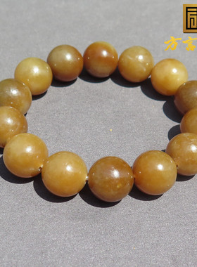 方言和田玉精品收藏级新疆油润细腻且末老红糖卡16mm手串手链A2