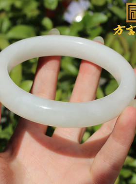 青海老料白玉60mm正装女士手镯玉