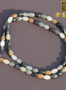 方言和田玉油润楼兰三色古风手串