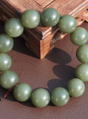 方言本新疆沙枣青籽料无结构手串