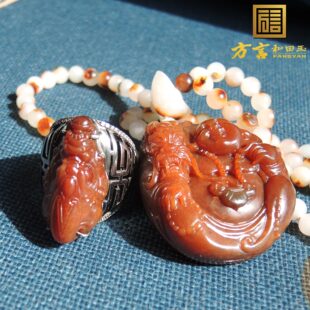 方言巨漏珍品鸽血红色红玉籽料龙头925银镶玉21精品豪华男式戒指R