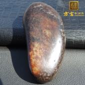 亏磨了方言品牌珍藏级罕见黑金包银籽料无结构红褐沁皮原石玩料R