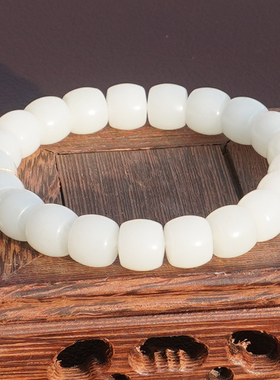 方言和田玉新疆且末老坑白玉手串