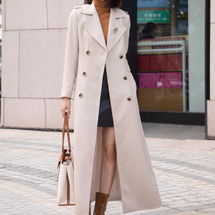 2025春季新款长款风衣女过膝气质外套大气时尚收腰高级感轻奢风衣