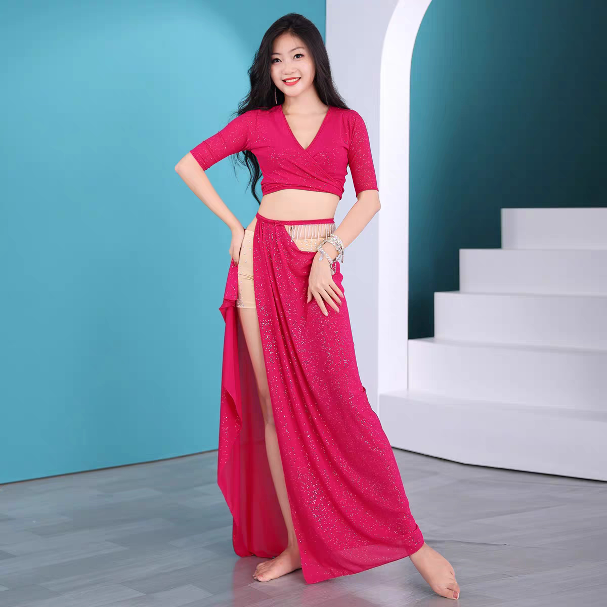 舞娘新款肚皮舞套装长裙演出服女