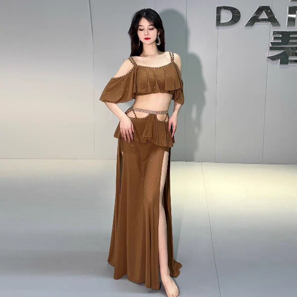 舞娘原创小众肚皮舞服装墨绿色