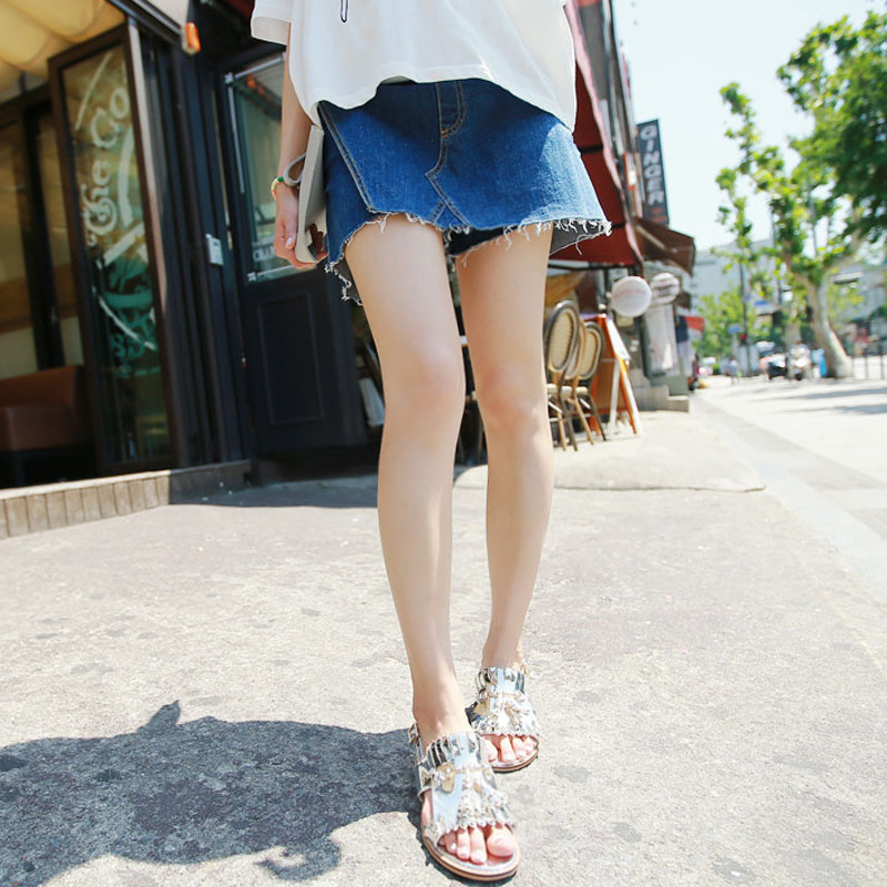 全孕期可穿托腹孕妇牛仔短裤子夏季外穿薄款时尚潮妈休闲宽松低腰