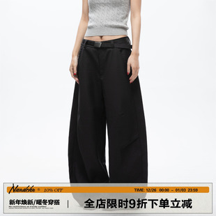 复古垂感休闲裤 高街裤 男女2025秋季 宽松直筒西裤 子 新款 男道美式
