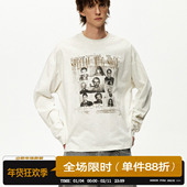 T恤2025秋季 男道美式 复古vintage人物印花长袖 情侣宽松百搭上衣
