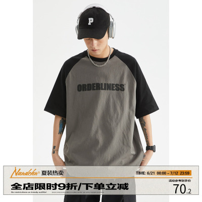 短袖日系青少年字母T恤