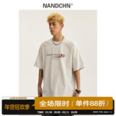 男道美式 体恤 百搭潮流运动休闲纯棉半袖 潮牌印花短袖 T恤男生夏季