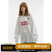 速干T恤男女春秋百搭休闲短袖 男道美式 复古条纹字母印花冰感长袖