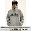 男道秋冬重磅模糊字母连帽加绒印花卫衣男士 宽松高街套头上衣 美式