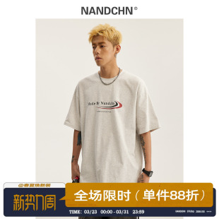 百搭潮流运动休闲纯棉半袖 T恤男生夏季 体恤 潮牌印花短袖 男道美式