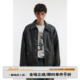 复古街头痞帅外套 美式 男道美拉德铆钉翻领皮衣夹克男25春秋季 新款