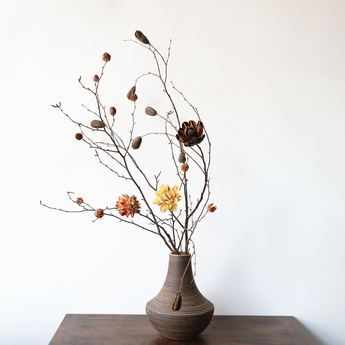 陶瓷花瓶天然枯树枝干花干枝插花造型干支新中式简约花艺装饰客厅